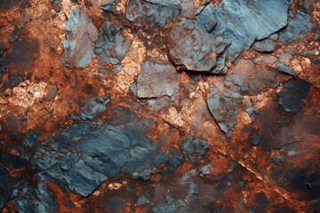 Canvas Print - rusted copper ore material texture, closeup