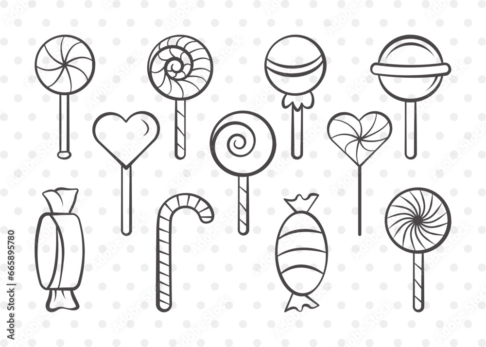Lollipop Clipart SVG Cut File | Sweets Candy Svg | Round Lollipop Svg ...