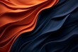 Navy blue and orange wrinkled textile with multicolored wavy surface. Wallpaper. Generative AI