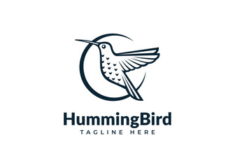 Wall Mural - hummingbird logo design vector illustration