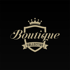 Sticker - Elegant Boutique Business Logo Design Concept Vector Template. Luxury Fashion Logo Template