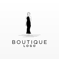 Sticker - Elegant Boutique Business Logo Design Concept Vector Template. Luxury Fashion Logo Template