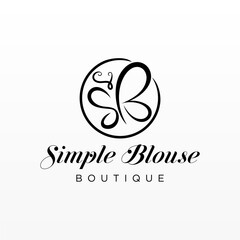 Sticker - Elegant Boutique Business Logo Design Concept Vector Template. Luxury Fashion Logo Template