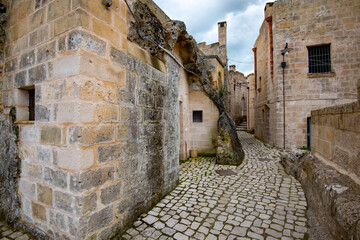 Wall Mural - Pedestrian Street in Matera - Italy