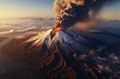 Volcanic eruption in Kamchatka, Russia. Sunrise, Karimskiy volcano. Volcanic eruption in Kamchatka, ash flow and destroyed, AI Generated