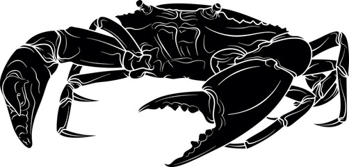 Wall Mural - Serrated mud Crab silhouette