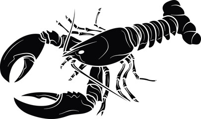 Wall Mural - lobster silhouette