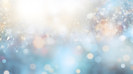 Christmas background with bokeh defocused lights and snowflakes