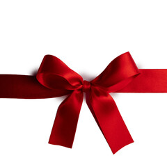 Wall Mural - Shiny red satin ribbon bow