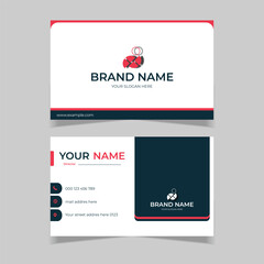 Wall Mural - elegant modern business card design template black and red