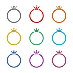 Wall Mural -  Crown circle icon isolated on white background. Set icons colorful