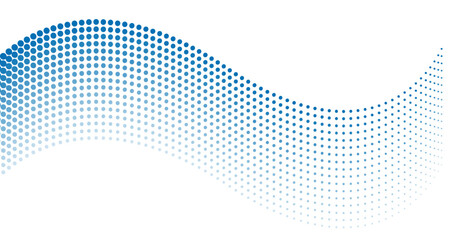 Poster - Bright blue minimal dotted lines abstract background. Geometric waves concept vector design