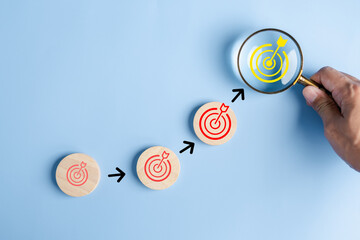 Poster - Business financial steps growth target goal success concept.