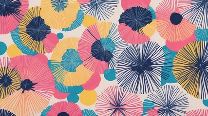 Naklejka na meble Abstract hand drawn artistic pattern. Collage contemporary print. AI Generated