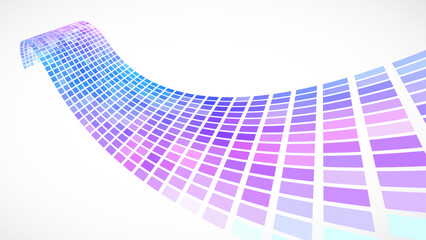 Poster - Abstract retro background. Waves are made of squares. Pixel art vector illustration.