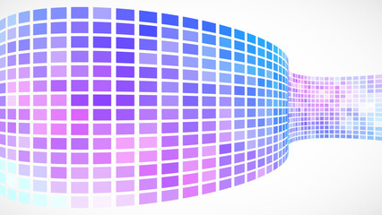 Aufkleber - Abstract retro background. Waves are made of squares. Pixel art vector illustration.