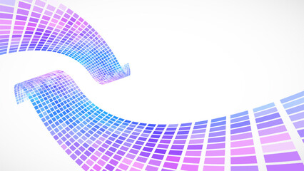 Poster - Abstract retro background. Waves are made of squares. Pixel art vector illustration.