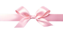 Pink Satin Ribbon Bow Isolated On Transparent Element. Png Pink Satin Ribbon Bow. Pink Ribbon Element. Pink Bow Element
