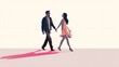 © Babu - Lovers Day Bliss, Romantic Couple Vector Art, Love themed Presentation and Card Design, by Generative AI.