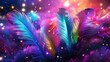 Colorful feathers, fireworks motive, generated with ai