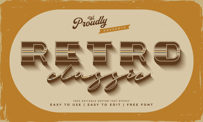 Wall Mural - vintage retro editable text effect alphabet font typography typeface
