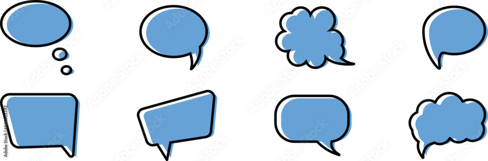 Blue comic Quote cartoon vector bubbles for text, speech. Quotation box ...