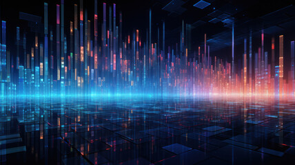 Data Technology Seamless Background, Abstract Digital Network