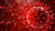Coronavirus COVID-19 on red background. 3d rendering illustration,a coronavirus on red background.