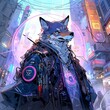 サイバーパンク風　オオカミ | Generative AI