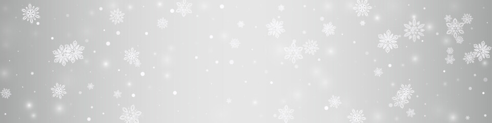 Wall Mural - Gray Blizzard Vector Silver Panoramic Background.