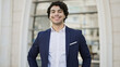 © Krakenimages.com - Young latin man business worker smiling confident standing at street