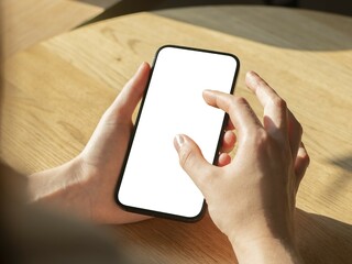 Poster - Fingers enlarging screen mockup on phone