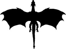 Dragon Silhouette SVG Vector The Dragon Is Flying, The Dragon Is Sitting, The Dragon Is Standing, The Dragon Is Crawling. Fire Dragon