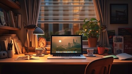 Aufkleber - Freelance Workplace at Home, Distance Learning, Back to School, Learning During Quarantine, Lockdown Covid 19, Work from Home, Stay Home, Distance Learning.Workation