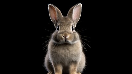 Poster - grey rabbit on a white background