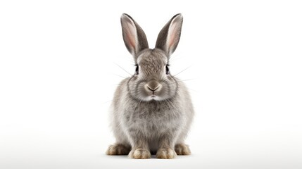 Poster - grey rabbit on a white background
