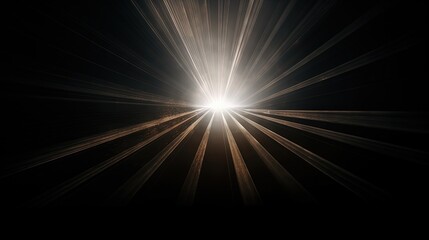 Poster - Close up of light beam isolated on black background