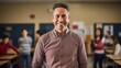 © Krtola  - Portrait of a mid adult Mexican male teacher in a classroom