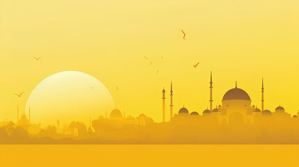 Wall Mural - great mosque yellow tone