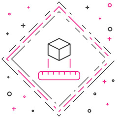 Poster - line isometric cube icon isolated on white background. geometric cubes solid icon. 3d square sign. b
