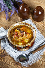 Poster - Traditional russian sour cabbage soup