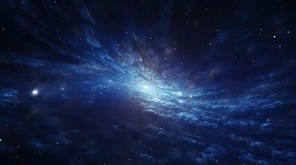 Wall Mural -  a very large blue object in the sky with stars around it.  generative ai