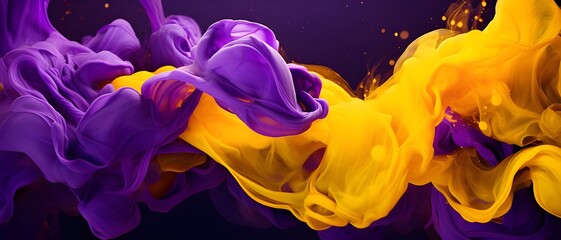 Wall Mural - Abstract fluid background with purple and yellow colors