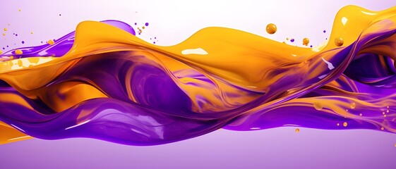 Wall Mural - Abstract fluid background with purple and yellow colors