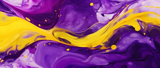 Wall Mural - Abstract fluid background with purple and yellow colors