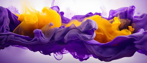 Wall Mural - Abstract fluid background with purple and yellow colors