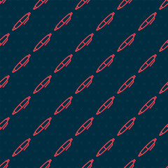 Poster - Red line Pen icon isolated seamless pattern on black background. Vector