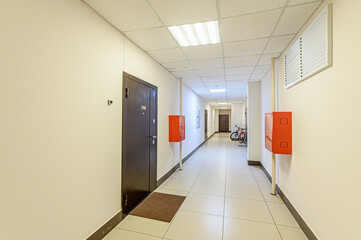 interior apartment public place, house entrance. doors, walls, staircase corridors