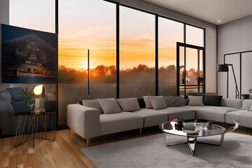 Wall Mural - Living Room Interior Design: Creating a Space for Relaxation and Connection , Inviting Living Room Interior: A Stylish Space to Gather and Unwind , Living Room Interior Trends
