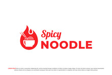 Logo Spicy Noodle Fire Pepper Red Hot Chilli
